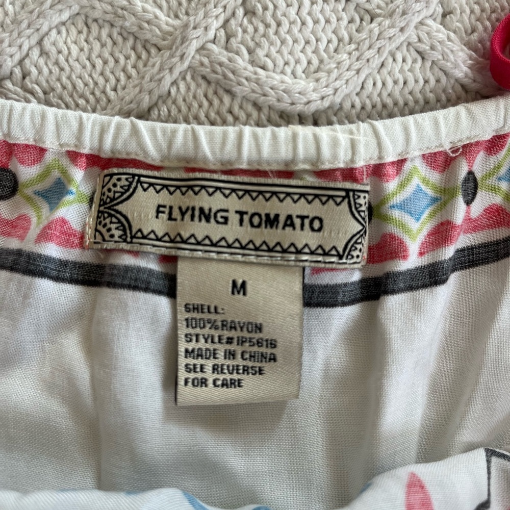 Flying Tomato White Vibrant Rayon Romper Women’s Size Medium - Picture 10 of 13